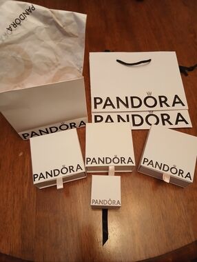 Pandora Empty 4 Boxes ,3 Bag +Paper Tissue.